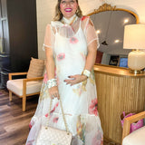 Petal Veil Sheer Maxi Dress - Ivory