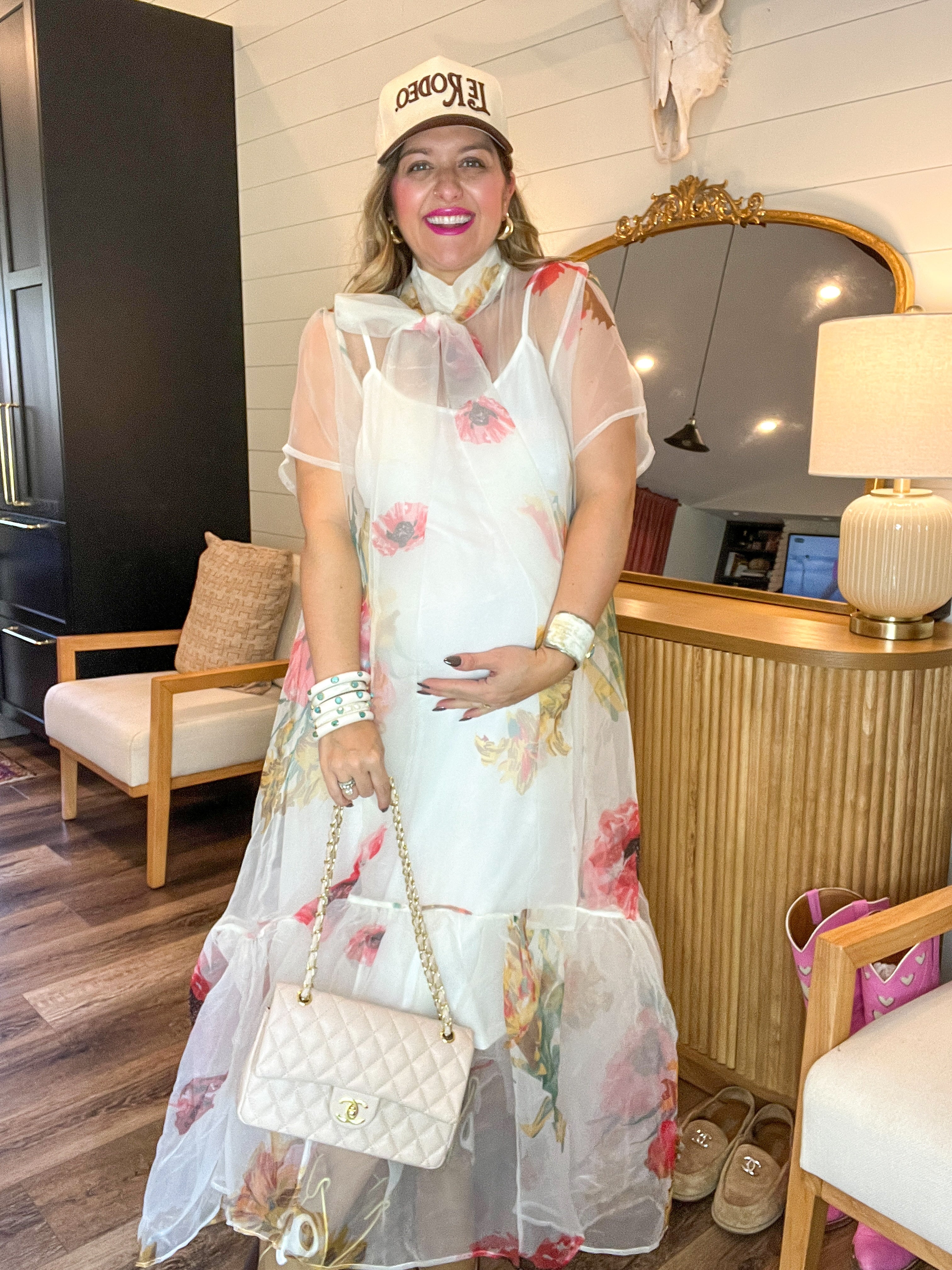 Petal Veil Sheer Maxi Dress