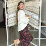 Party Rock Summer Stripe Pants - Brown