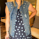 Rhinestone Cowgirl Denim Vest