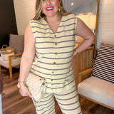 Bayside Stripe Top - Taupe
