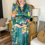 Painted Petals Floral Smocked Midi Dress