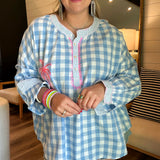 Paradise Plaid Checkered Top - Blue