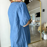 Corduroy Blues Denim Midi Dress