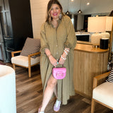 Sweet Nothings Dress - Olive Dot