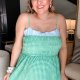 Lucky Clover Gingham Maxi Dress - Green