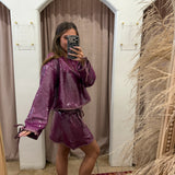 Party Purple Sequin Top