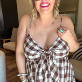 Chocolate Mousse Plaid Maxi Dress