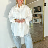 Polished Poplin Button Up Shirt - White