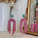 Santa Fe Sparkle Earrings - Pink + Turquoise