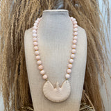 Mother Of Pearl Eagle Necklace - Soft Pink