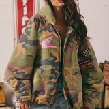 The Be Kind Bomber Jacket - Camo