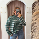 Boyfriend Stripe Long Sleeve Tee - Green