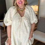 Evie Eyelet Romper - Cream