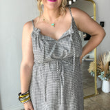 Gameday Grey Plaid Maxi Dress