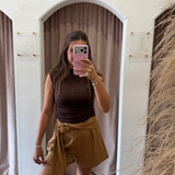 Buckle Up Buttercup Suede Shorts