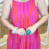 Tutti Frutti Twist Striped Maxi Dress