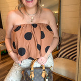 Chocolate Polka Dot Bubble Top