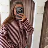 Half Piper Cardigan - Burgundy + Pink
