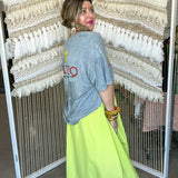 Lime Lush Scallop Midi Skirt