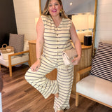 Bayside Stripe Top - Taupe