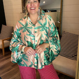 Emerald Lily Oversized Blouse Top