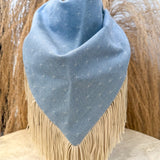 Outlaw Fringe Bandana - Denim Blue