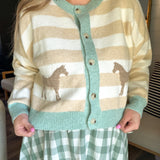 Canyon Trail Horse Cardigan - Blue