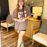 Varsity Oversized Tee - Brown