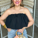 Brooke Bubble Tube Top - Black