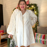 Whisper In White Trim Detail Mini Dress