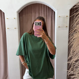 Oversized One Size Plain Tee - Ivy Green