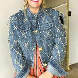 Rhinestone Royalty Denim Jacket