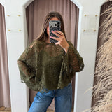 Olive Party Poncho Top