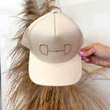 Horse Bit Canvas Trucker Hat - Cream