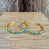 Turquoise + Gold Studded Cuff