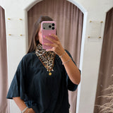 Oversized One Size Plain Tee - Vintage Black
