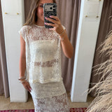 Made To Mesh Sequin Top - Cream