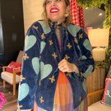 Chapman Embroidered Jackets - Dark Blue + Turquoise