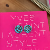 Turquoise Round Cluster Stud Earrings