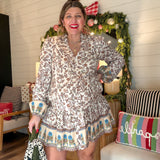 Wildflower Border Mini Shirt Dress