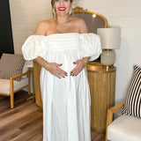 {Caroline Constas} Emilia Ruched Empire Maxi Dress - Ivory