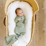 Ellis Ribbed Knotted Gown - Newborn-3M