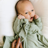 Ellis Ribbed Knotted Gown - Newborn-3M