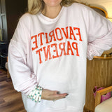 Favorite Parent Sweatshirt - Pink + Red