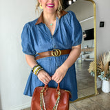 Corduroy Blues Denim Midi Dress