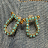 Mini Bit Earrings - Turquoise + Gold