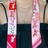 Luxury Horse Twilly Scarf - Pink