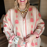 Winnie Boyfriend Cardigan - Tan + Red