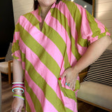 Kiwi + Pink Maxi Dress